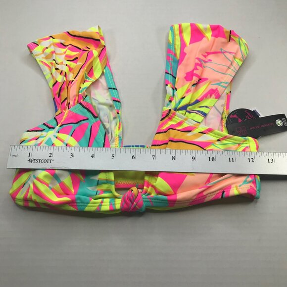 No Bo Junior's Wide Strap Off Shoulder Swim Top Multicolor Tropical Sm 3-5 New - Picture 10 of 14